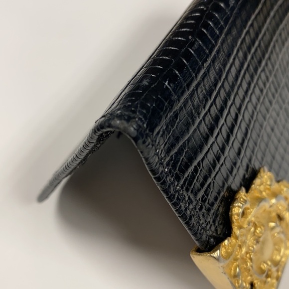 Croc Embossed Leather Business Credit Card Holder - Picture 8 of 8